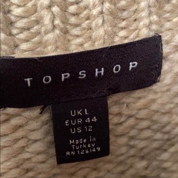 TOPSHOP Banana Sleeve Funnel Neck Sweater - Picture 5 of 7